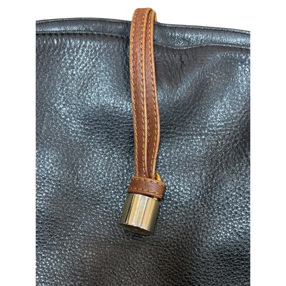 Valentino by Mario Valentino Handbag Black Brown Leather Shoulder Purse Slouchy - Picture 5 of 16
